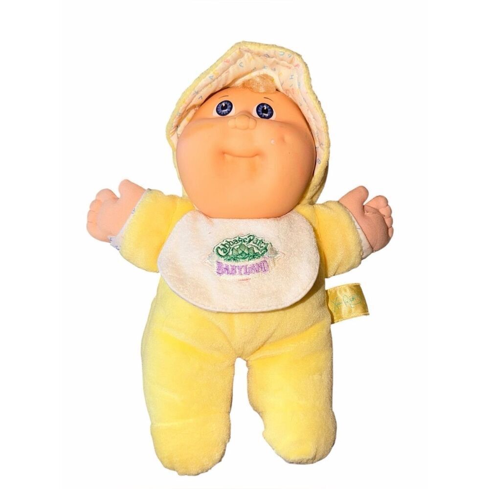 Vintage 1989 Cabbage Patch Babyland Kids Yellow Plush Doll Hasbro 11"